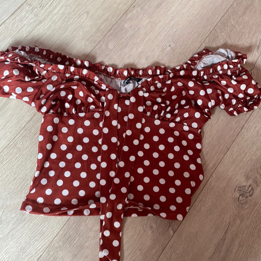 Red polkadot top